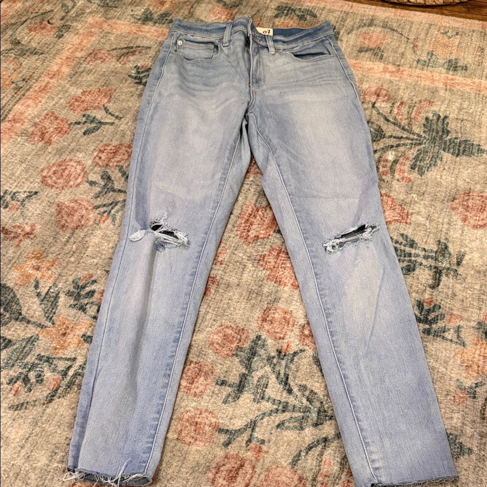 Light Blue Distressed Garage Jeans